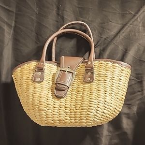 Brown straw handbag
